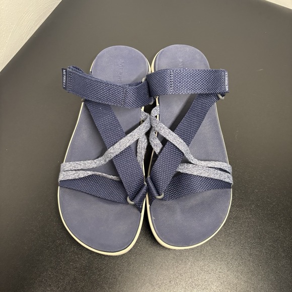 Merrell Womens District 4 Mendi Navy Blue Open Toe Sandals Shoes‎ Size 10 Beach - Picture 4 of 8